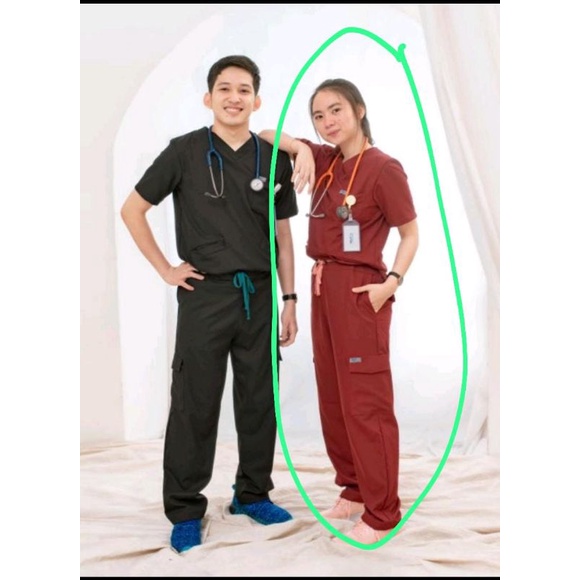 Jual Baju Oka Jumbo Premium Lengan Pendek Baju Ok Cargo Scrub Baju Jaga Dokter Dan Perawat 