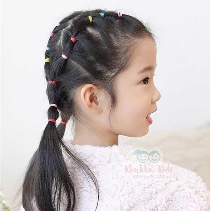 Karet Kunciran Rambut Anak Dot Unyu Warna Warni
