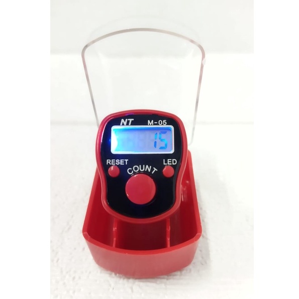 ✧YUKSHOPING✧ Alat Hitung Digital Led Tasbih Jari Counter Tally Tasbeh Ibadah Mini Import Murah Elektronik Mini R487-MERAH