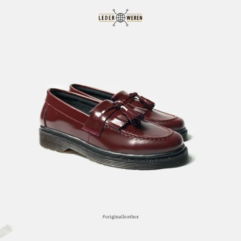 	 Lederweren - Leder Loafer 2 Burgundy - Sepatu Kulit Pria Loafers Profesional	