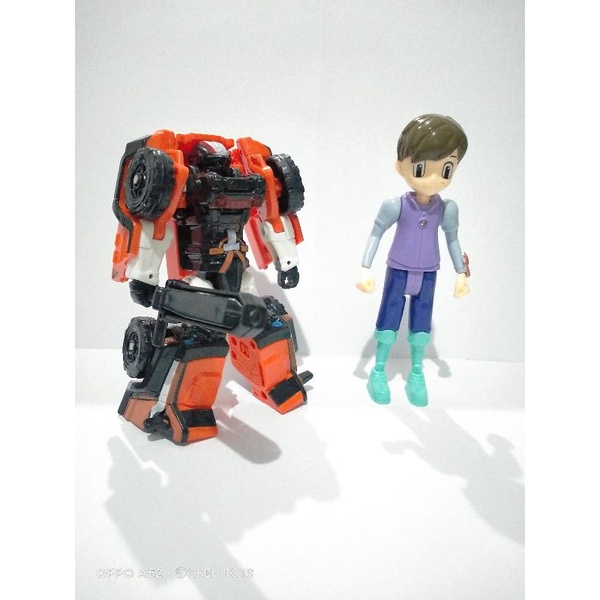 Mainan anak robot transformasi vulcan,tornado,mini k,mini v,beko plus figure orangnya