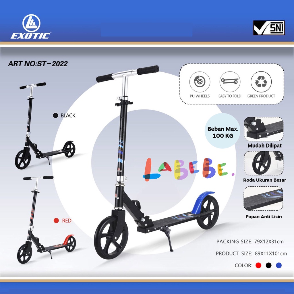 Skuter Lipat Anak Dewasa Scooter EXOTIC ST 2022
