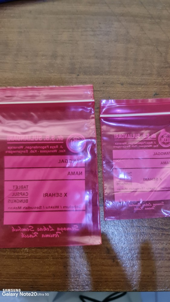 Klip Plastik Klip Warna Obat Merah Pink Hijau Biru 7x10 100 Pcs Polos