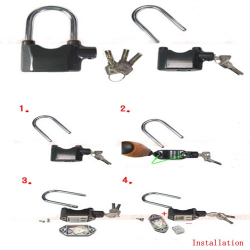 Kunci Gembok Siren Alarm Padlock Motorcycle Bike Bicycle Security Anti Maling Rumah Cakram Ban Motor