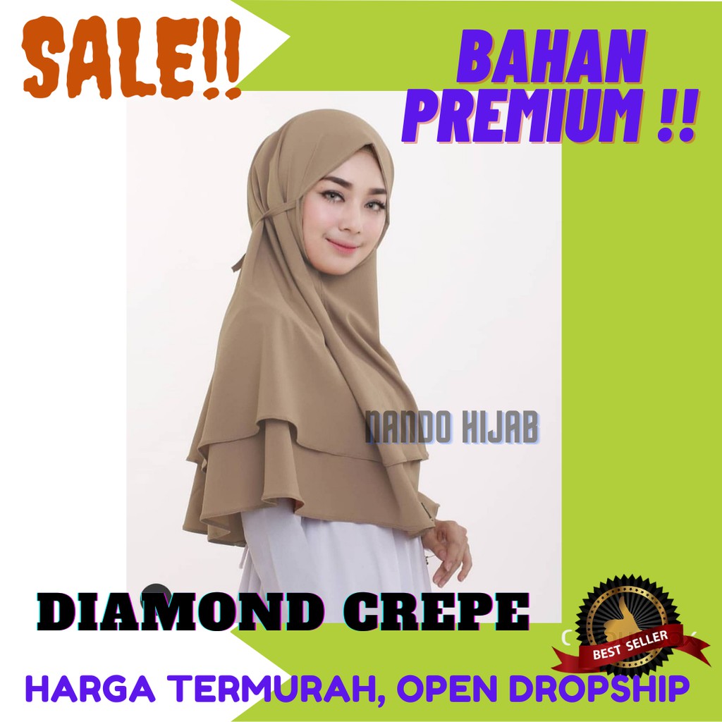 Hijab bergo maryam 2 layer Hijab Instan Hijab Layer Hijab Diamond Bergo Maryam Murah