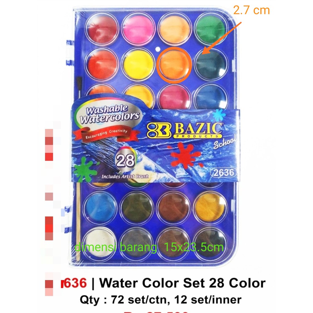 

water color cake bazic 28 warna kode 2636