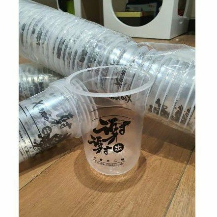 Gelas Oval Cup Boba XIE XIE BOBA 16oz. Harga tertera untuk per 50pcs cup