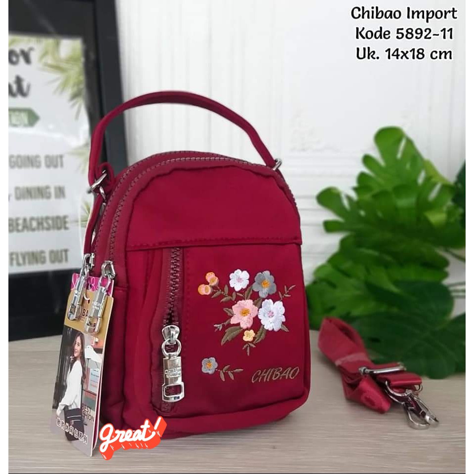 Tas Slempang Wanita tas Slempang mini Chibao 5892-11 Motif Bunga  CHIBAO TERBARU BISA BAYAR DITEMPAT