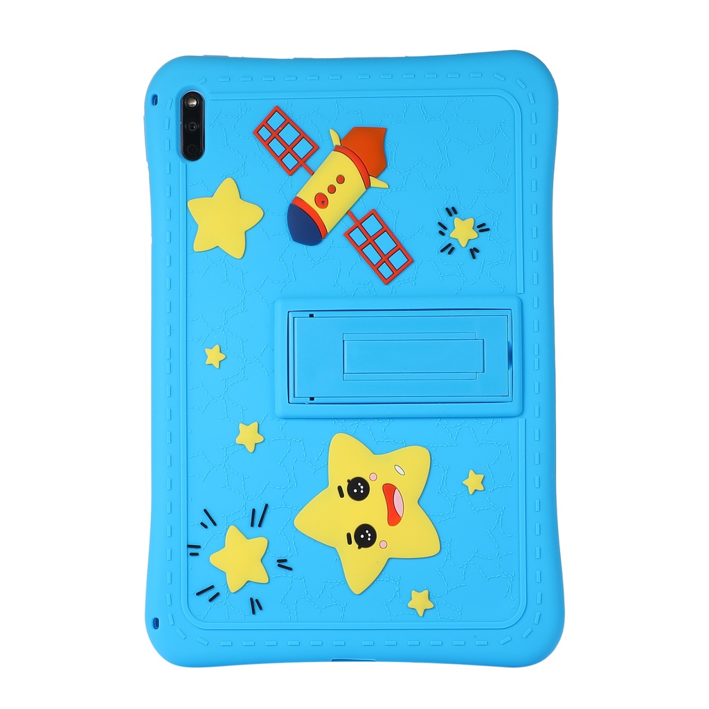 Untuk Huawei MatePad 10.4 (2022/2020) BAH4-W09 BAH4-AL10 BAH3-W09 BAH3-AL00 BAH3-L09 BAH3-W59 Fashion Tablet Perlindungan Lucu Kartun Astronot Lembut Silicone Cover Fold Stand Case