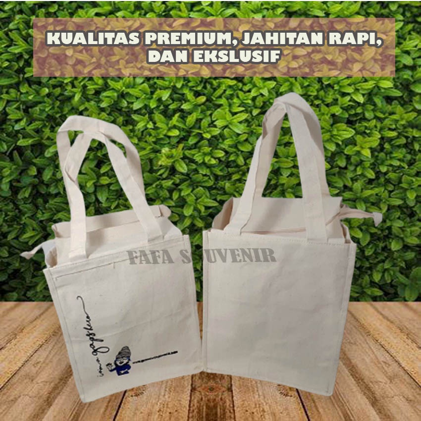 

Tote Bag Kanvas Resleting Custom Sablon