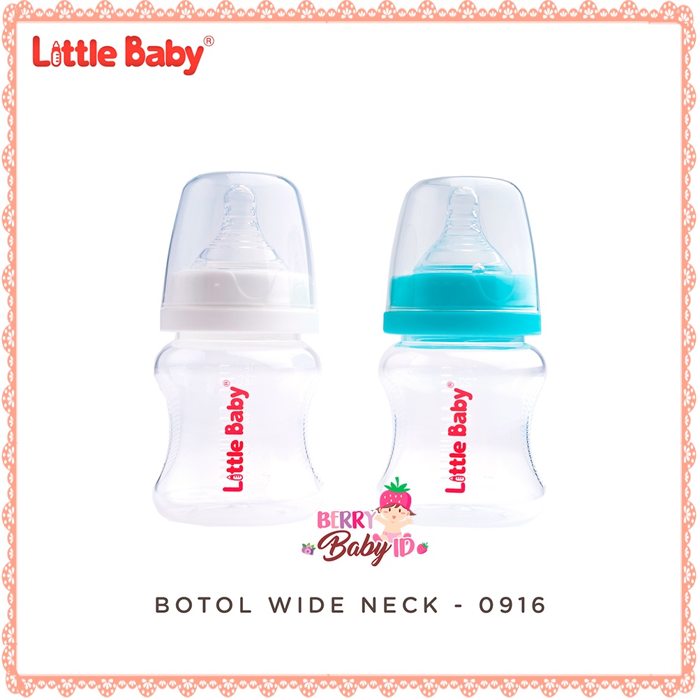 Little Baby Paket 2 Botol Susu Bayi Wide Neck 140ml PP BPA Free #0916 Berry Mart