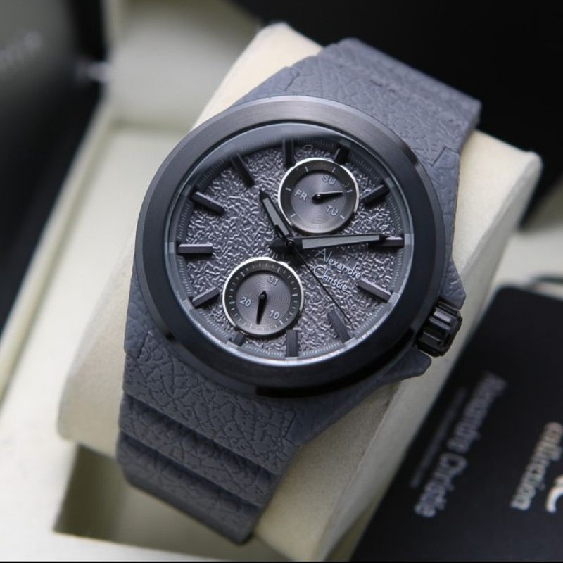 Jam Tangan Pria Alexandre Christie Ac 6585 Mf Rubber Original Fashion Pria