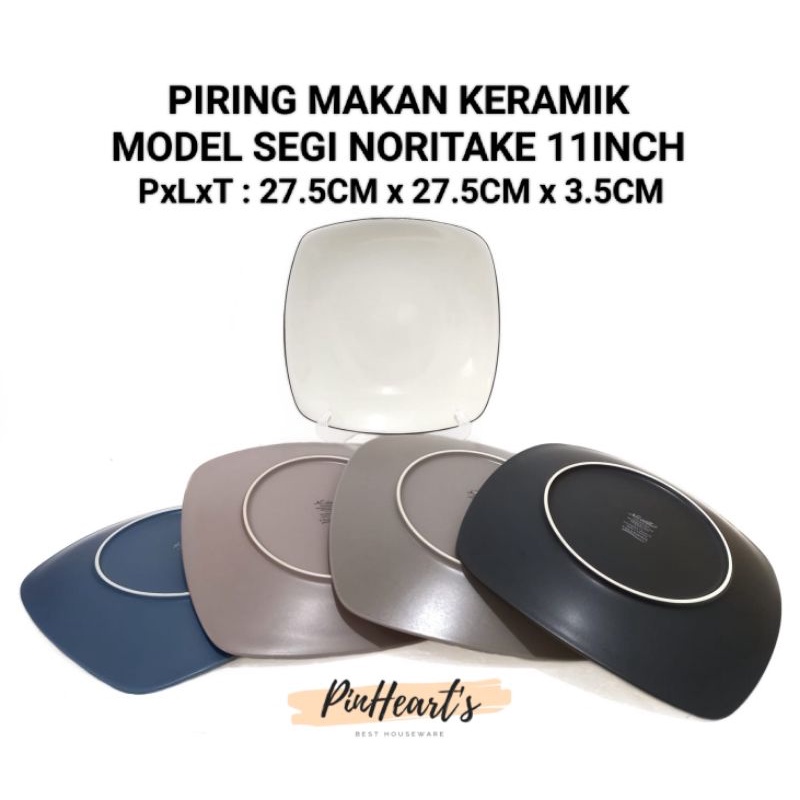 PIRING MAKAN KERAMIK MODEL SEGI NORITAKE 11INCH | PIRING MAKAN SEGI