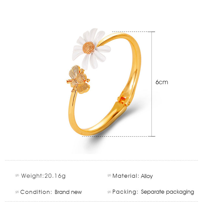 Ins Style Bee Small Daisy Bracelet Exaggerated Sweet Flower Open Bracelet