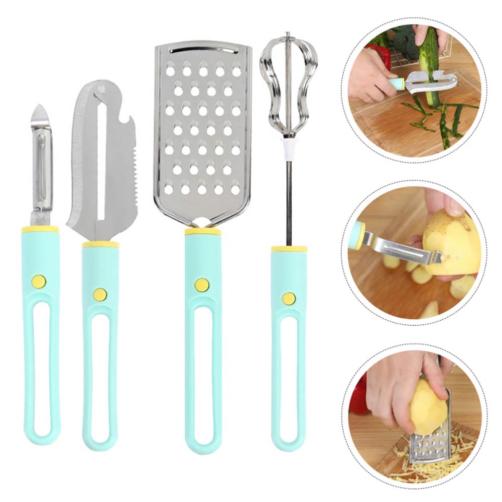 Alat Dapur 4 In 1 Serbaguna Multifungsi  Peeler (Pengupas)  Grater (Parutan) Whisk (Pengaduk) Pisau (Knife) RANDOM