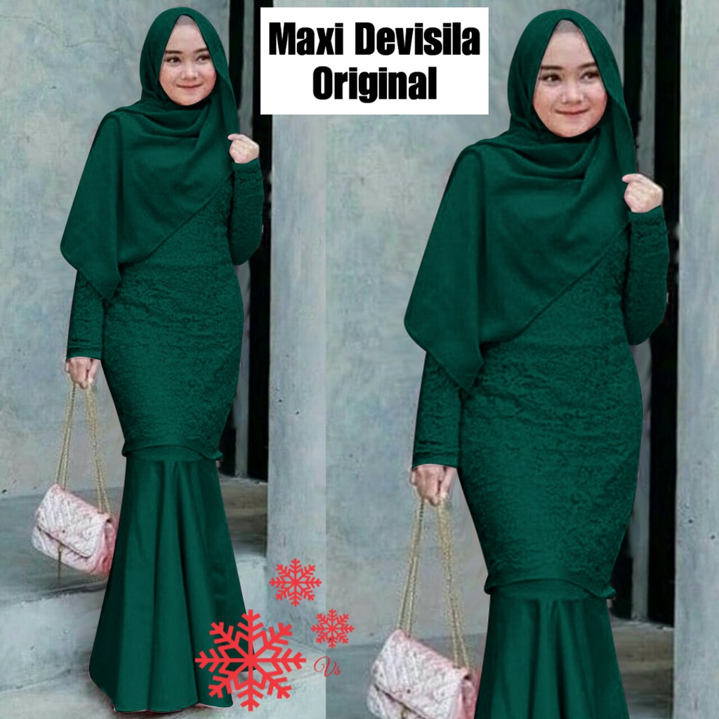 Devisila Baju Gamis Full Brukat Remaja Dewasa Wanita Muslim Busui Terbaru-Ijobotol