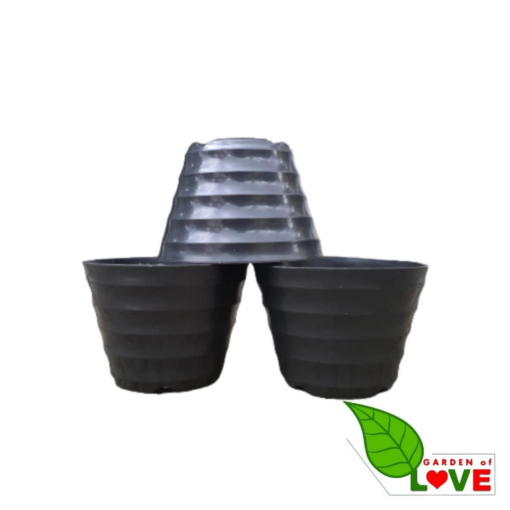 POT HITAM 15 - ( Pot 15 cm Murah Hitam  - Pot Ukuran 15 HITAM - Pot Bunga Murah 15 14.5 CM )