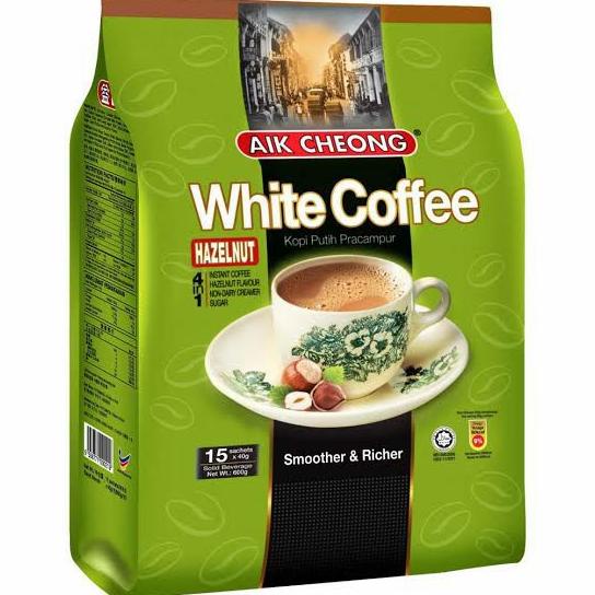 

+%+%+%] Aik cheong white coffee hazelnut isi 15 600gr import malaysia ORIGINAL