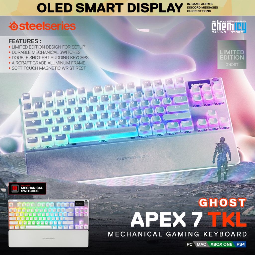 Steelseries Apex 7 TKL Ghost Edition RGB Mechanical Gaming Keyboard