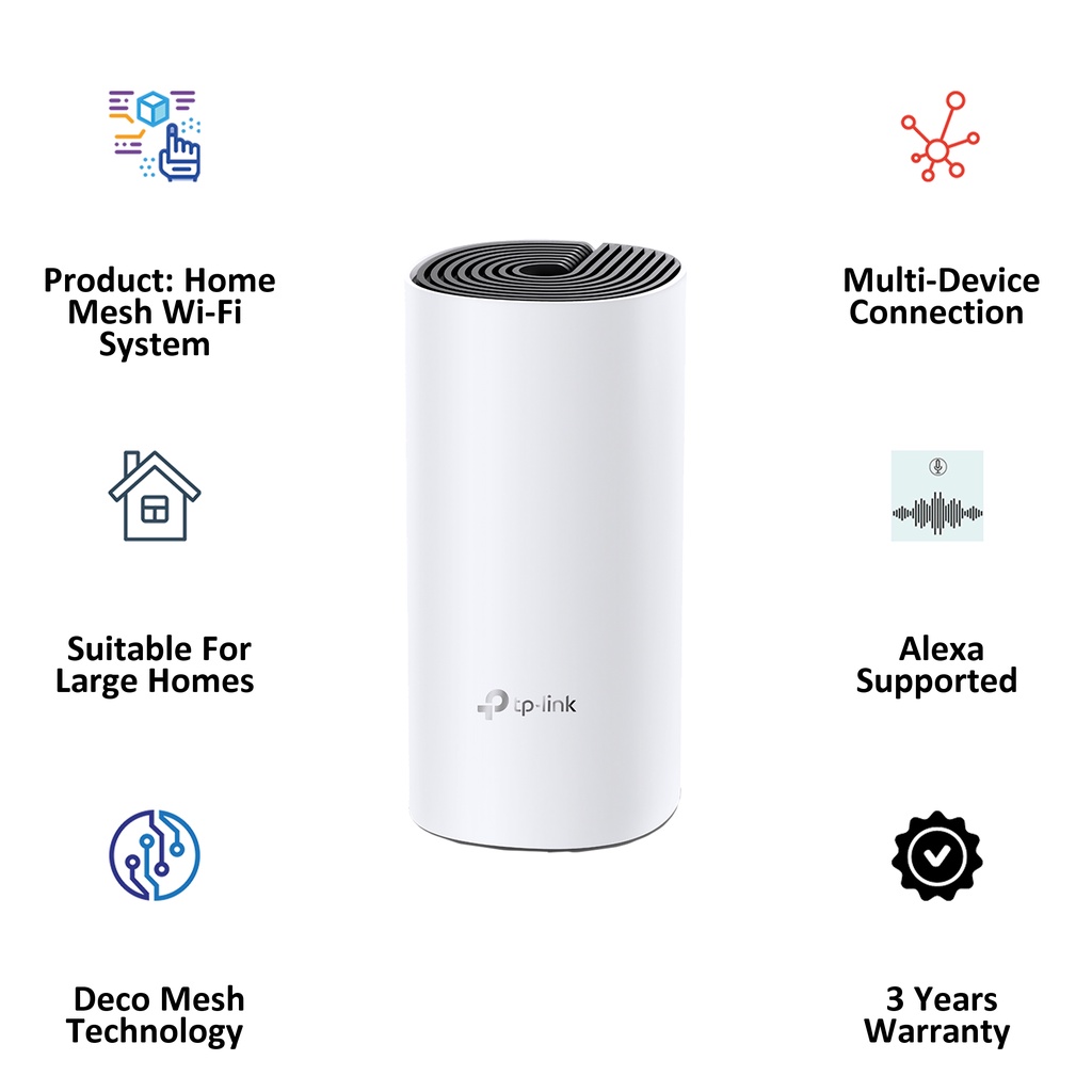 TP-LINK Deco M4 - AC1200 / AC1300 Dual-Band Whole Mesh Wi-Fi System