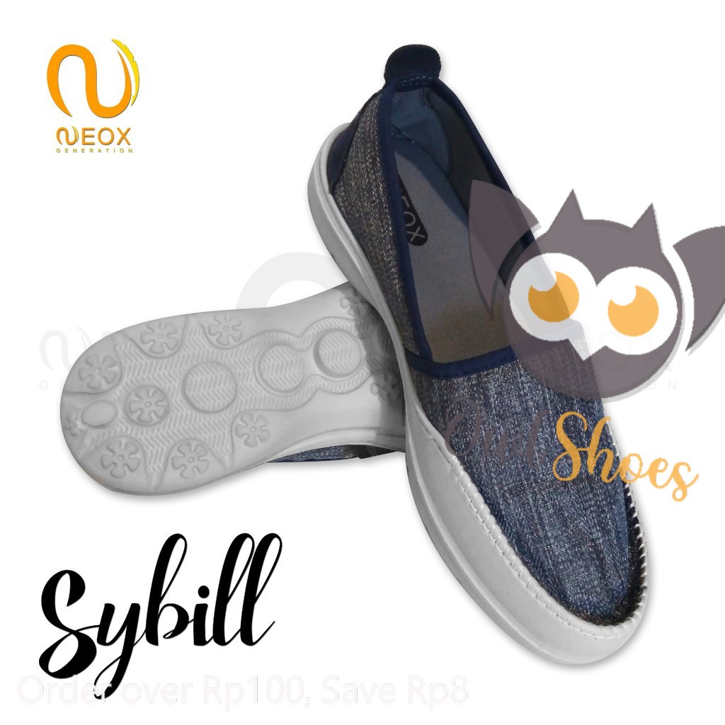 Sybill - Sepatu Slip on Wanita Murah Neox Ardiles Shoes Kerja Separu Cewek Original