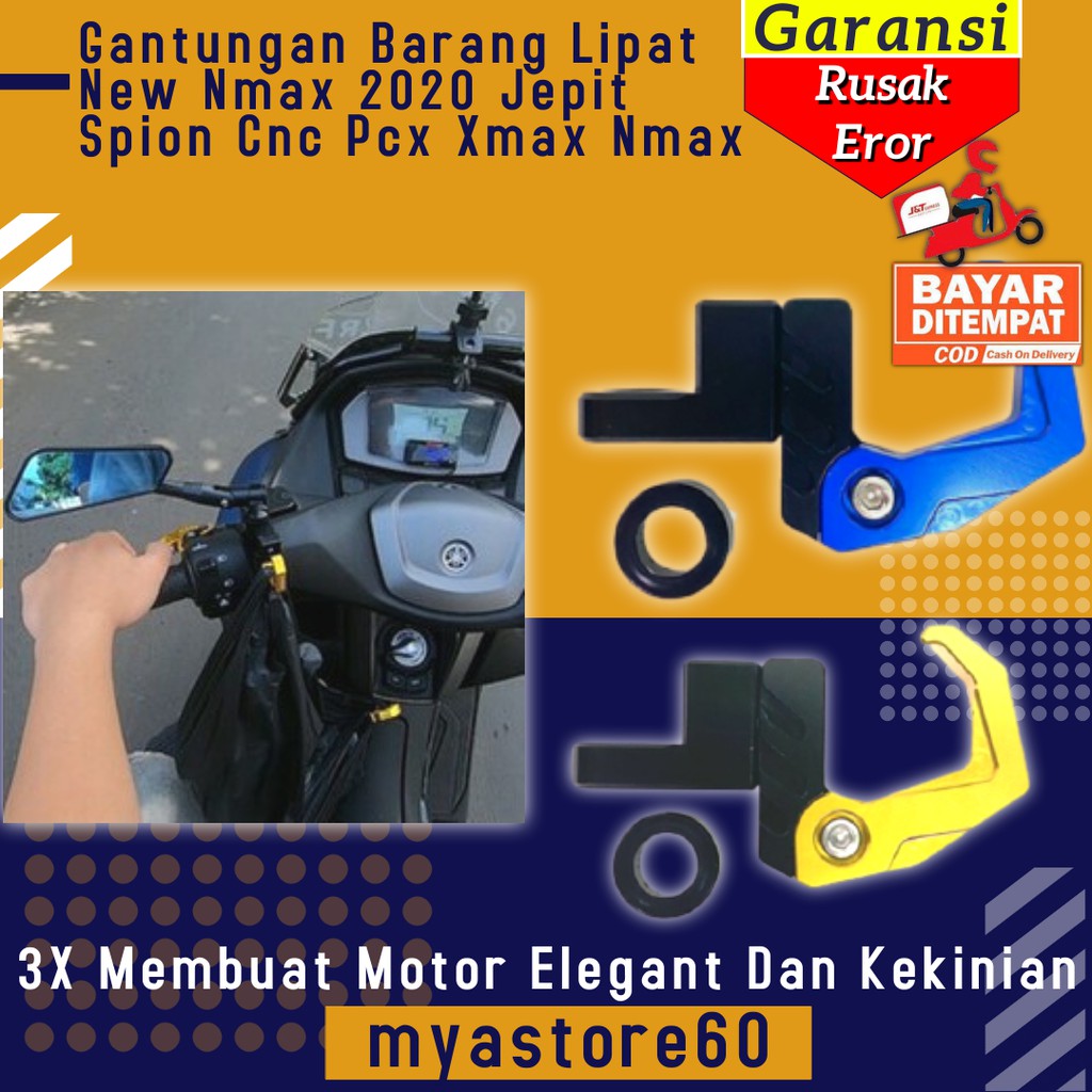 Gantungan Cantolan Cantelan Hook Barang Lipat Aksesoris New Nmax 2020 Jepit Spion Cnc Pcx Xmax Nmax