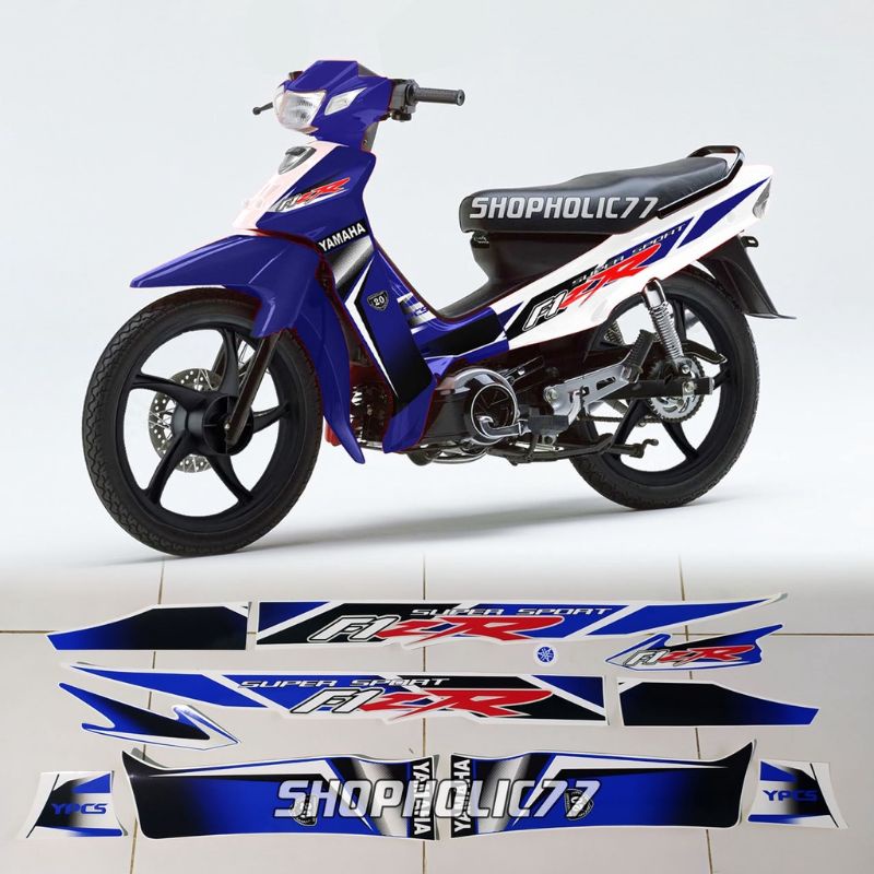 striping variasi fizr biru putih / striping variasi fiz r / striping variasi f1zr biru putih / strip