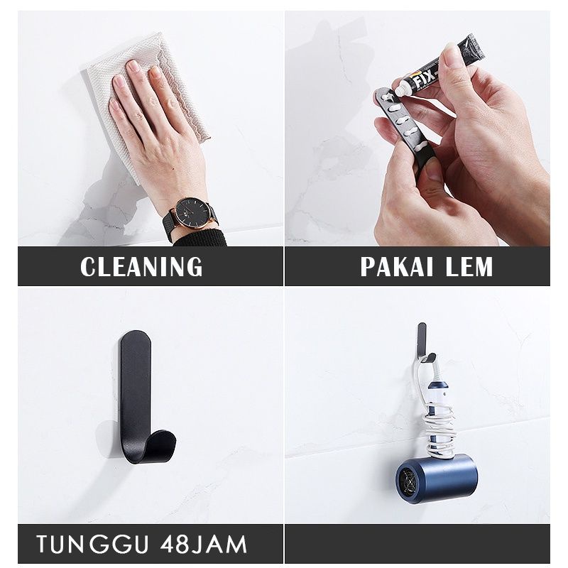 Gantungan Hook Tempel 5pcs Gantungan Dinding Kamar Mandi Minimalis Bathroom Wall Hook Hanger