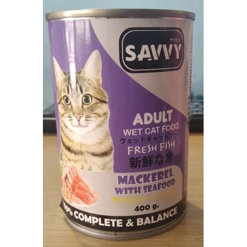 Savvy 400gr makanan basah kalengan kucing Daging Tuna