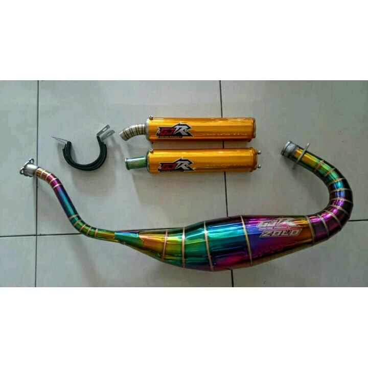 Knalpot Ninja R,SS,RR. GJR Original Rainbow Slencer Gold