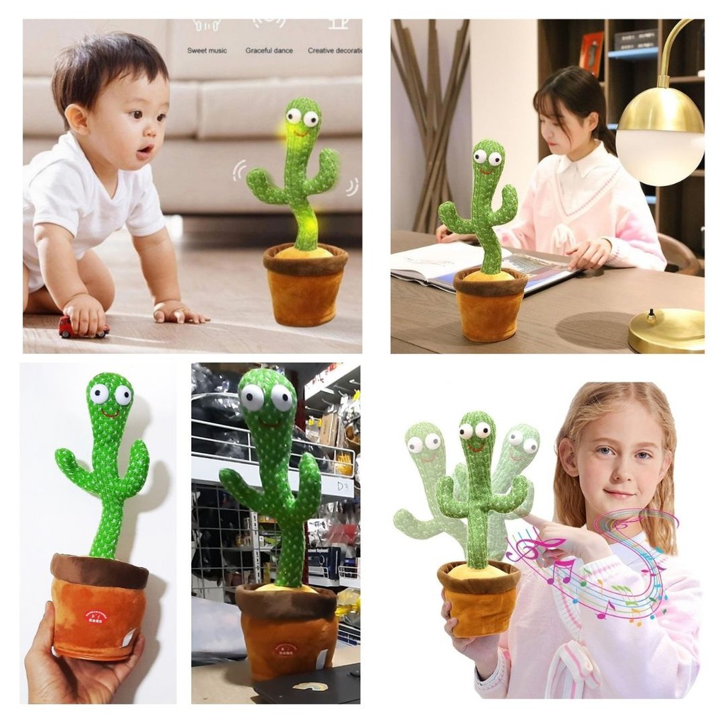 Mainan Unik Lucu Boneka Kaktus Goyang Bor Joget Dancing Cactus 114129