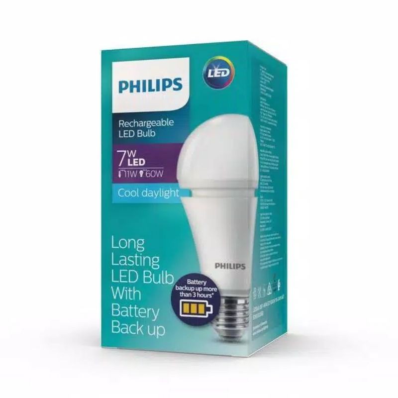 Lampu LED Philips Emergency 7 Watt Cahaya Putih - Ecolink Emergency 8 Watt Putih