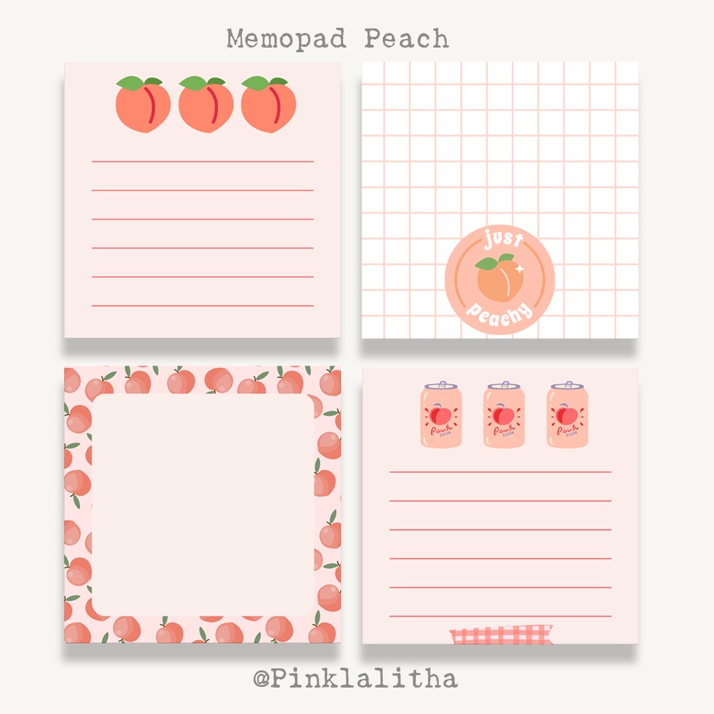 

Pinklalitha Kertas Memo Peach Catatan ala korea