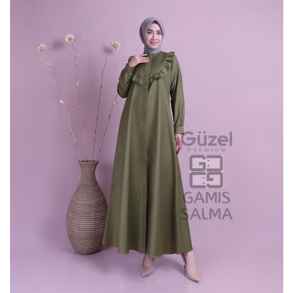 gamis pesta polos salma guzel/gamis modern terlaris murah by guzel
