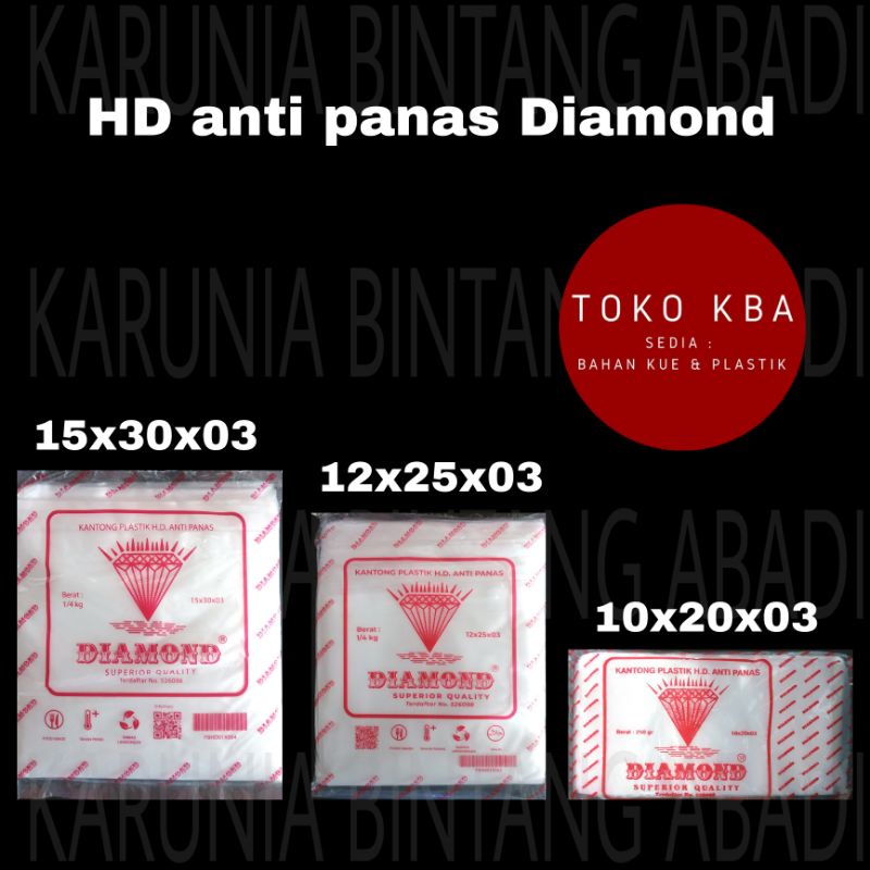 Kantong plastik anti panas HD Diamond 10x20x03 | 12x25x03 | 15x30x03