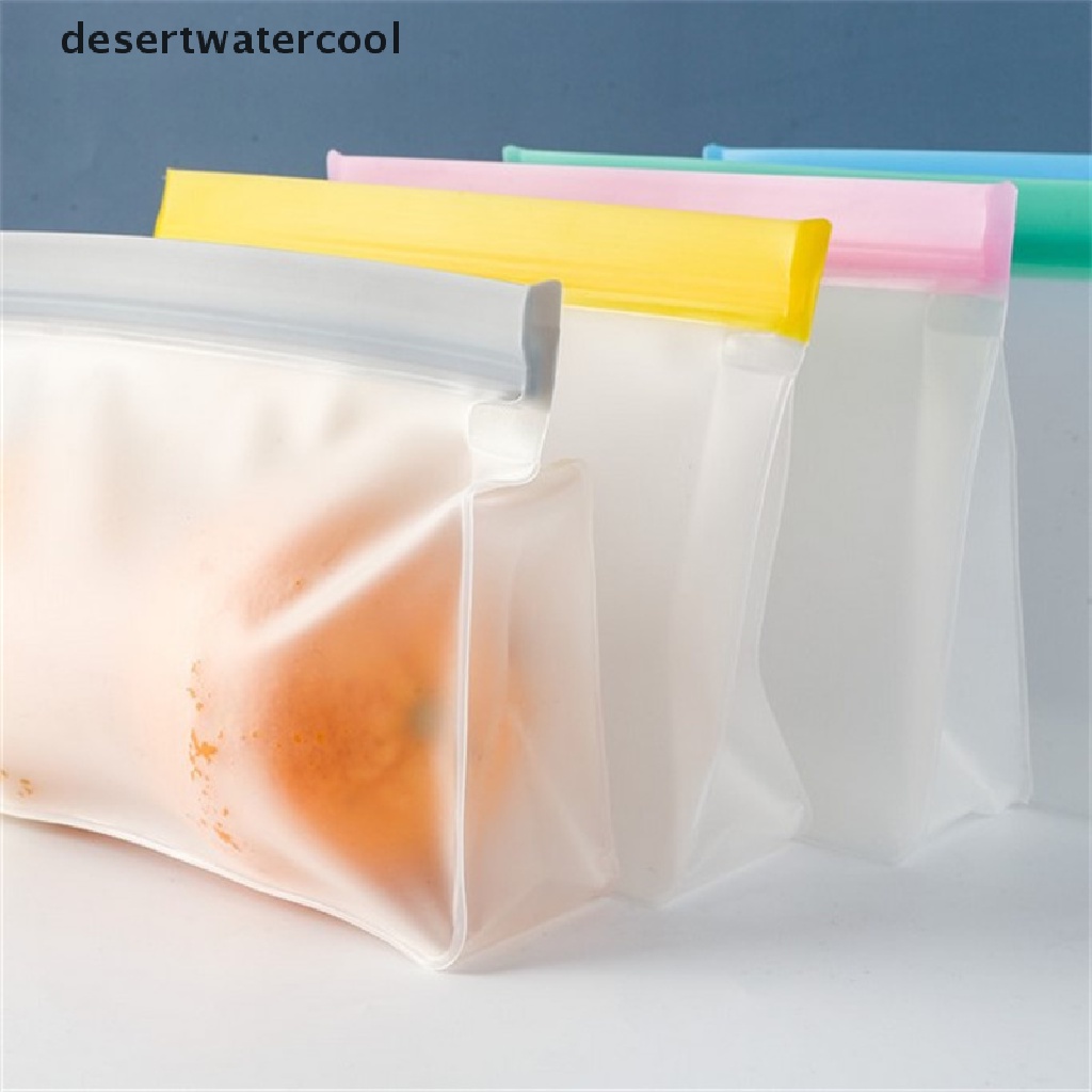 Deid Kantong Penyimpanan Makanan Bahan Silikon Reusable Dengan Ziplock Untuk Freezer