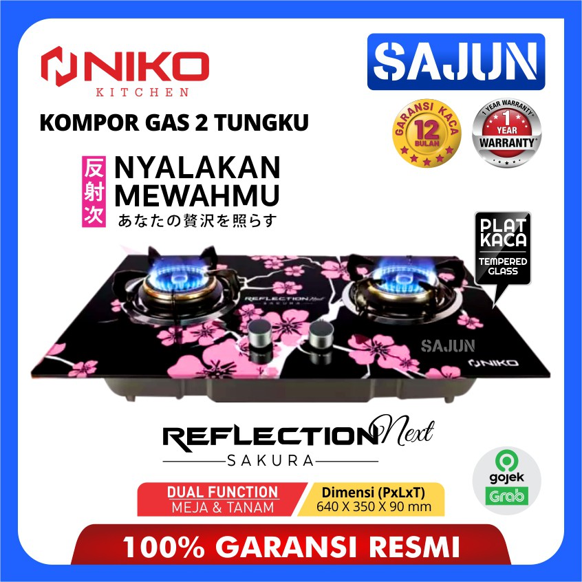 Niko Reflection Next SAKURA Kompor Gas 2 Tungku 2in1