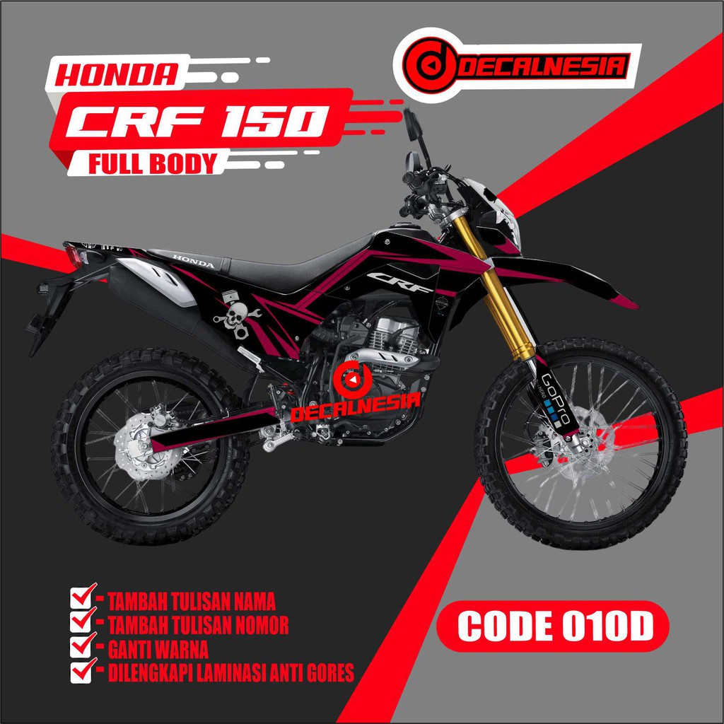 Jual Decal Stiker Full Body Motor Honda CRF 150 L Modifikasi Variasi Motif Supermoto Indonesia Shopee Indonesia