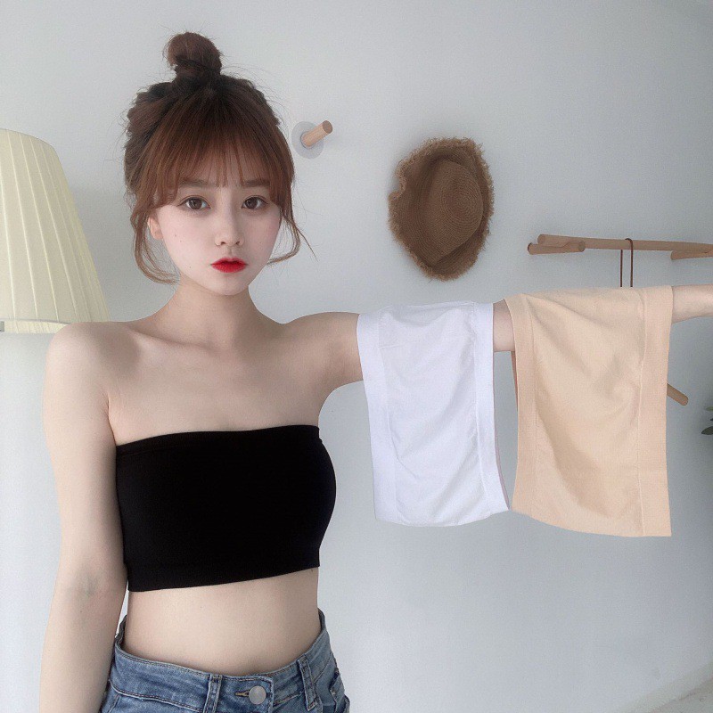 Blackpink Bra Kemben Seamless Tanpa Tali Anti Slip Pakaian Dalam BH Wanita 1172