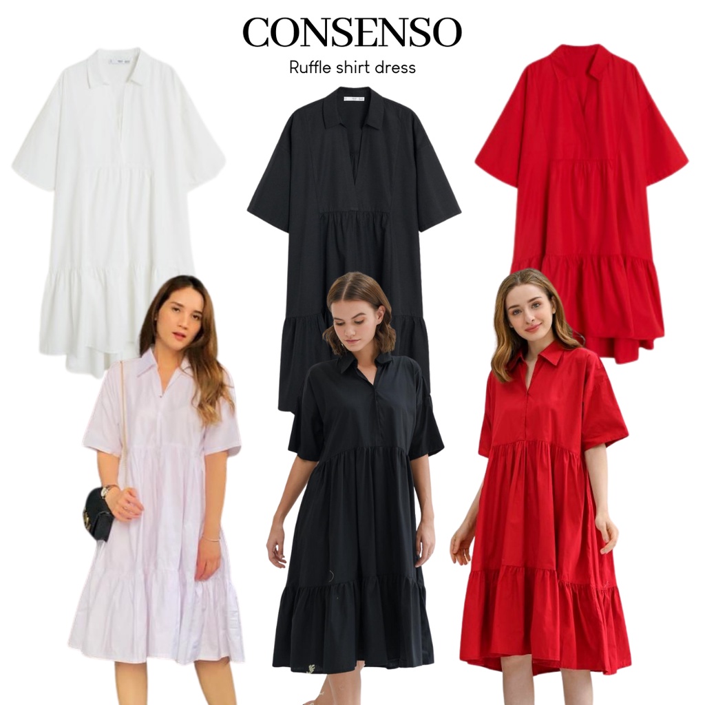 Consenso ruffle shirt dress ORIGINAL 100%