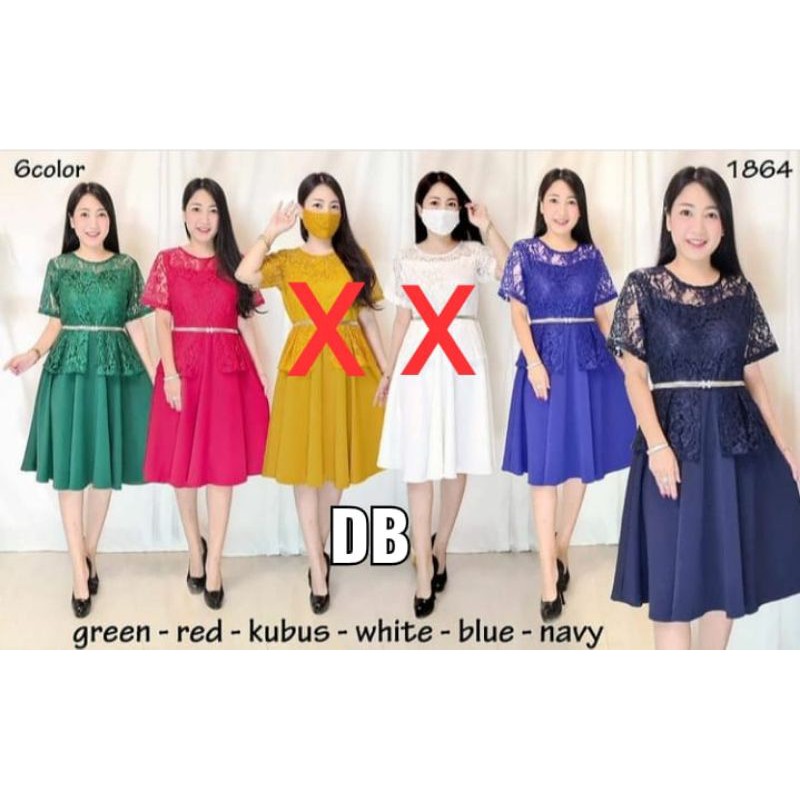 Dress Kezia brokat Import mix scuba