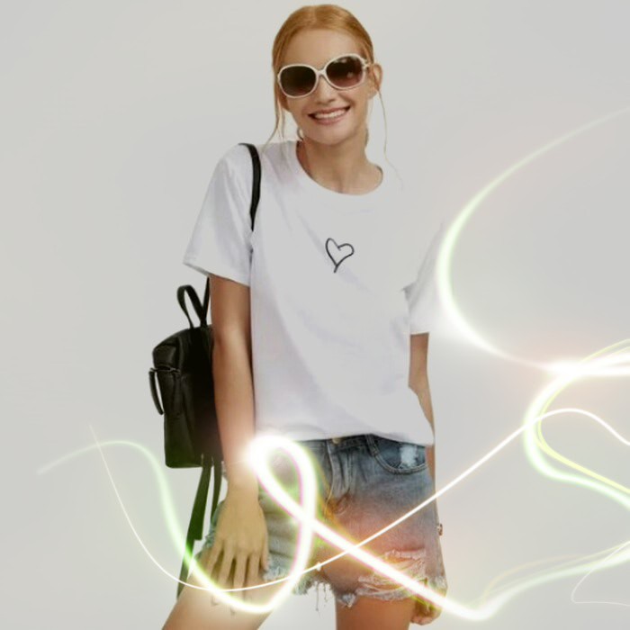 Kaos Wanita  Kaos Wanita Lengan Pendek Printing Hati Kaos Printing Kaos Distro Wanita