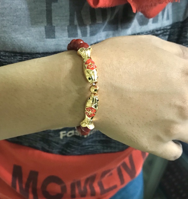 Gelang tangan wanita// gelang kristal // gelang ikan kembar // gelang lapis emas // replika emas