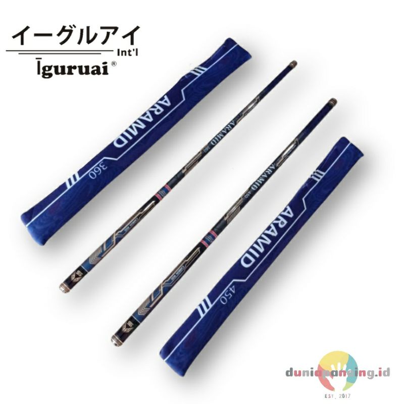 Joran tegek iguruai aramid 360 450 spiral carbon wrapping action medium hard seperti iguruai kaiju t