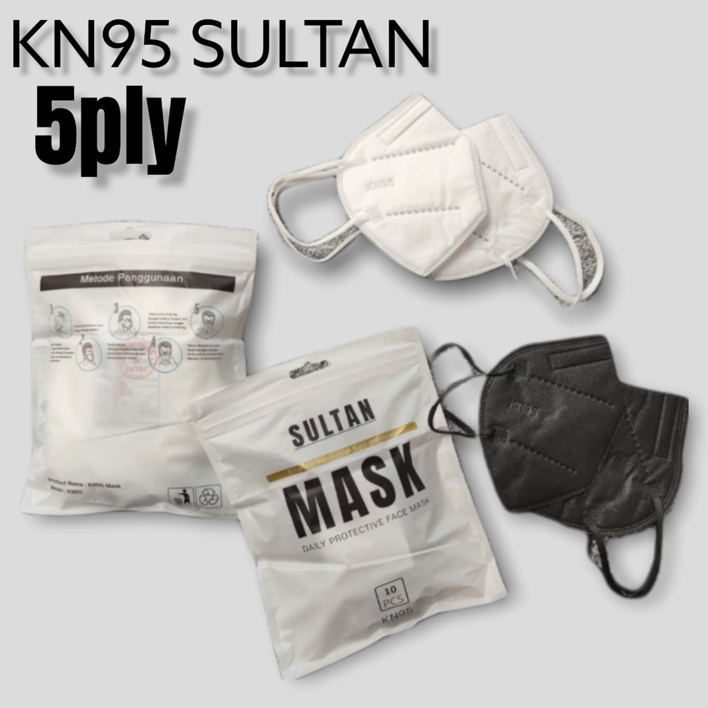 KN95 SULTAN QUEEN 5PLY - MASKER KN95 5PLY SULTAN EARLOOP PUTIH HITAM