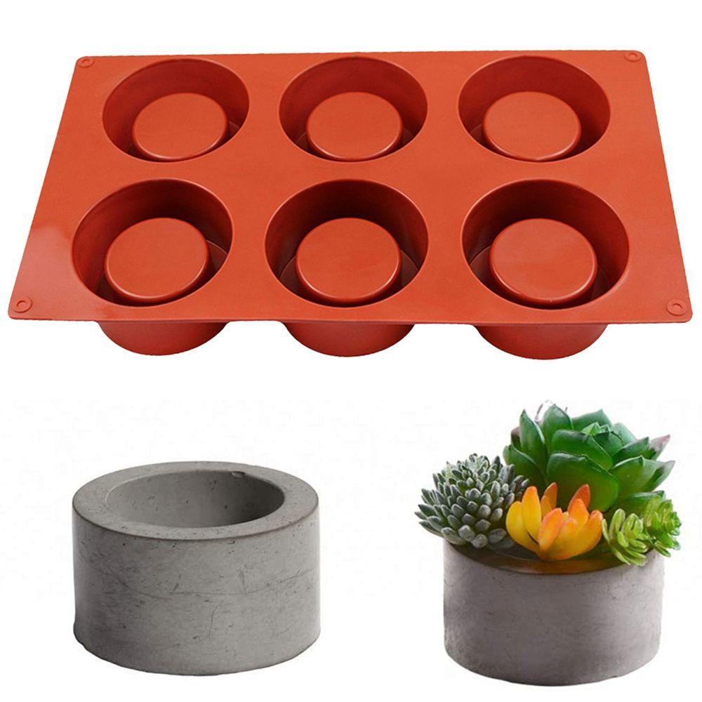 [Elegan] Cetakan Plester Tanah Liat DIY Bakeware Bulat Perlengkapan Dapur Sukulen Aromaterapi Kue Tools