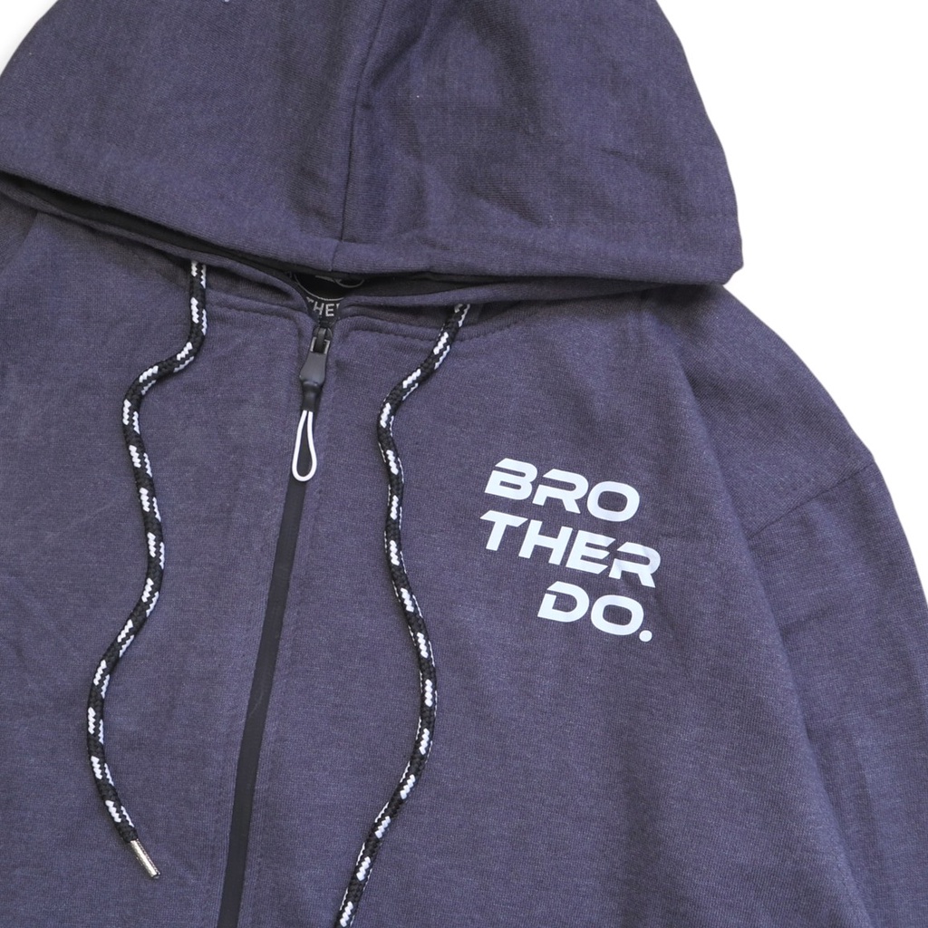 Jaket pria Zipper Hoodie polos Brotherdo