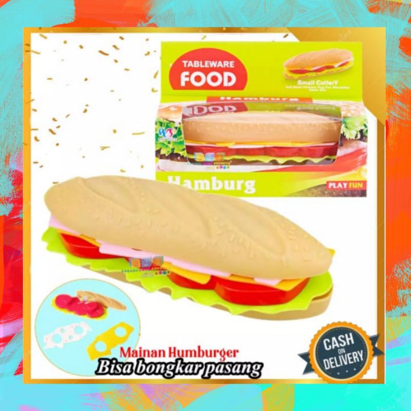 Mainan burger susun gourmen infinite fun stacking burger