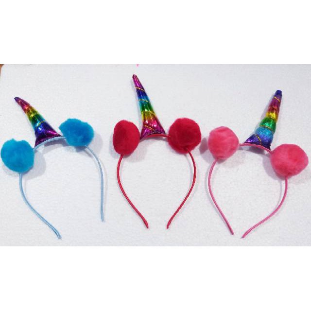 grosir  Bando unicorn pompom 6 pcs twins