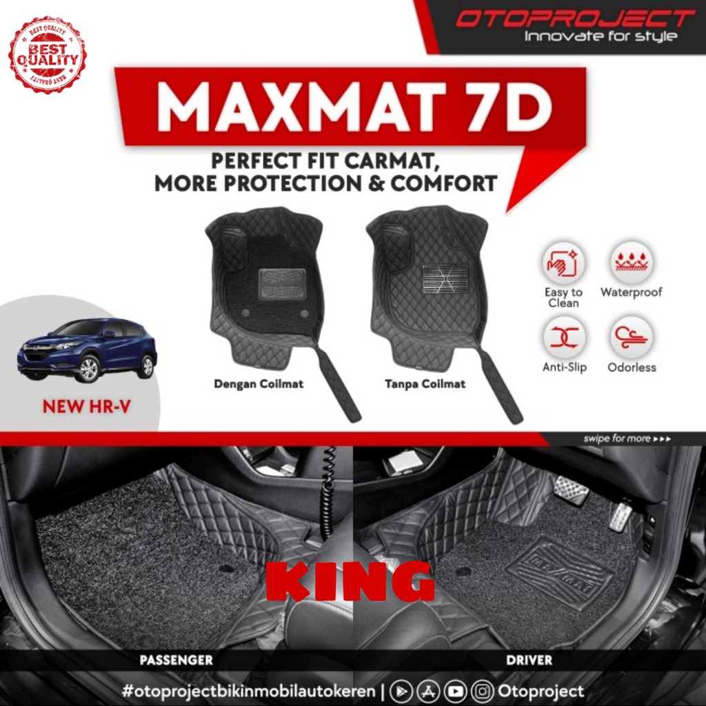 Karpet 7D maxmat karpet mobil Honda All New HRV Full Bagasi + coil mate